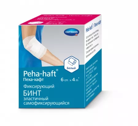 PEHA-HAFT (9324842) фиксир.бинт эластичный самофиксирующийся 4 м х 6 см, белый