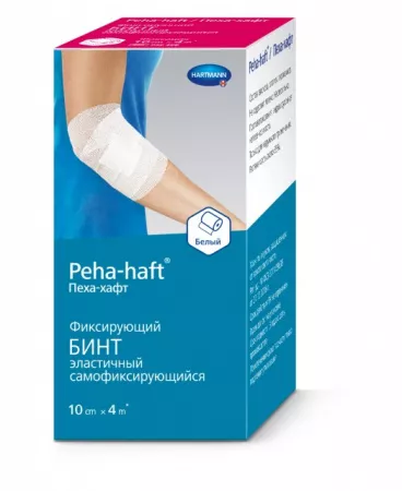 PEHA-HAFT (9324862) фиксир.бинт эластичный самофиксирующийся 4 м х 10 см, белый