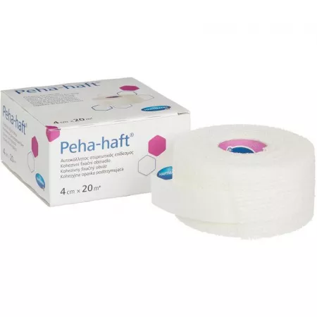 PEHA-HAFT (3000100) эластичный самофиксирующийся бинт 20 м х 4 см, белый, без латекса