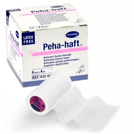 PEHA-HAFT (9324412 / 9324413) самофиксирующийся бинт 4м х 4см, белый, без латекса