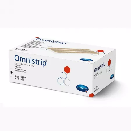 OMNISTRIP (5406814) Гипоаллергенные полоски на операц. швы стерил. 50x5шт 3х76мм; 250 шт.