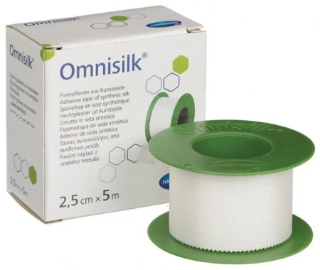 OMNISILK (9004841) Пластырь фиксирующий из шелка (особо прочная фиксация) 2,5см х 5м, 1 шт/уп