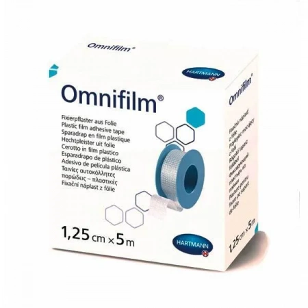 OMNIFILM (9004333) Пластырь гипоаллергенный из прозрачной пленки 1,25см х 5м, 1шт/уп