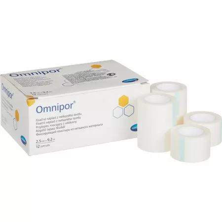 OMNIPOR (9005463) пластырь фиксирующий из нетканого материала 2,5см х 9,2м, 12 шт/уп
