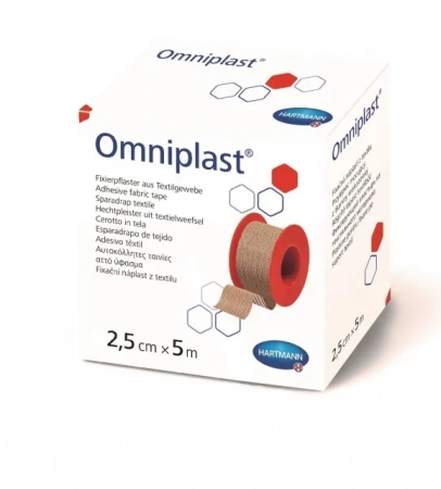 OMNIPLAST (9004413) Пластырь фиксирующий из текстильной ткани /цвет кожи/ 2,5см х 5м, 1 шт/уп