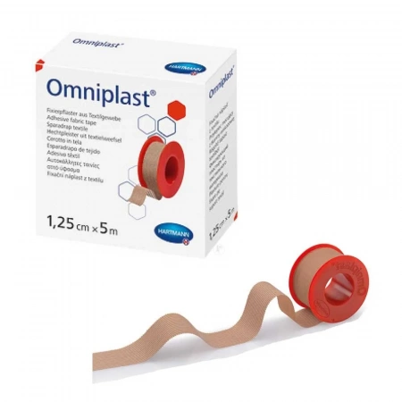OMNIPLAST (9004403) Пластырь фиксирующий из текстильной ткани /цвет кожи/ 1,25см х 5м, 1 шт/уп