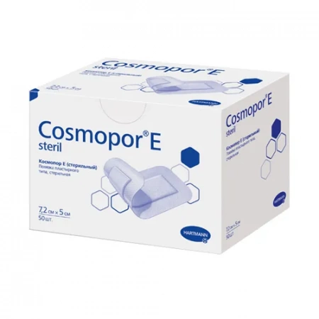 COSMOPOR E steril (9010280) Самоклеящиеся послеоперационные повязки: 7,2 х 5 см; 50 шт